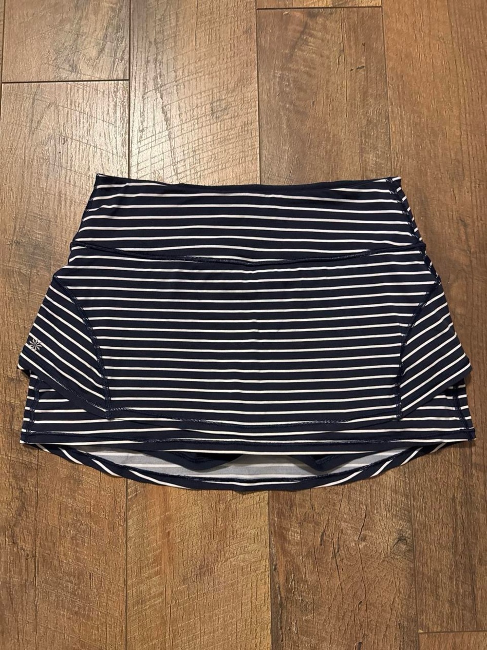 Athleta Navy and White Striped Skort